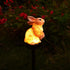 Rabbit Garden Ornaments Bunny Decor Solar Outdoor Statue Animal Lawn Yard Decorations Outside Stake Waterproof Patio Cute Brown Hare Figurines Lig...