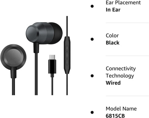 PALOVUE USB C Headphones Earbuds, in-Ear Type C Magnetic Earphones with Microphone Compatible for Samsung Galaxy S23 S22 S21 Ultra S20 FE Note 20 ...