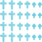 SUNNYCLUE 1 Box 90Pcs 3 Sizes Cross Beads Bulk Mini Small Stone Cross Bead 10/16/25mm Blue Easter Turquoise Pocket Cross Beads Tiny Cross Crucifix...