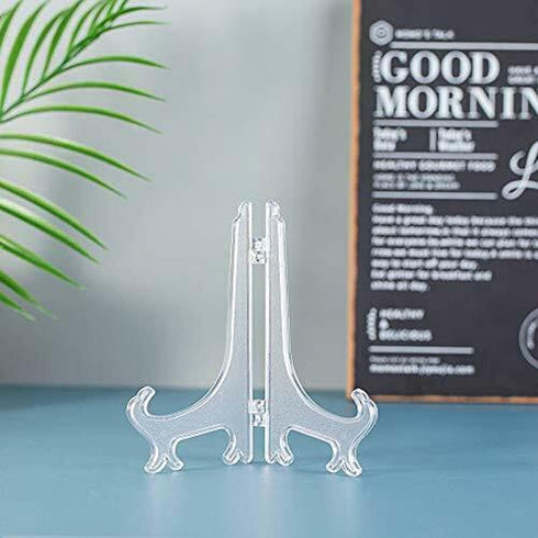 12pcs 3" Plastic Easels or Stand Plate Holders to Display Photo Place Card Collectibles Light Items at Weddings Home Decoration Birthdays Party Ta...