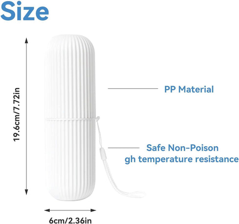 Toothbrush Travel Case, Portable Toothbrush Cup Case Box Container Plastic Travel Toothbrush Case Toothbrush Holders for Traveling(White)...