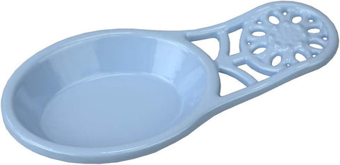 Home Basics Sunflower Cast Iron Spoon Rest for Cooking Utensil, Ladle, Spatula Holder for Kitchen Countertop, Stovetop, Dinning Table, Light Blue...