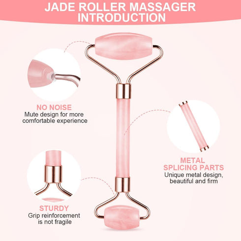 Gua Sha Facial Tools & Jade Roller Set for Face Guasha Tool for Face Ice Roller for Skin Care Gua Sha Stone Board Set for Reduce Puffiness and Imp...