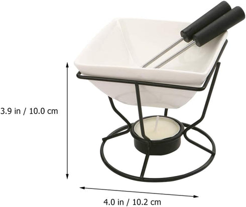 YARNOW 1 Set of Ceramic Butter Warmer Fondue Pot with Tealight Candle Chocolate Melt Pot Butter Cheese Melt Hot Pot for Cheese Chocolate...