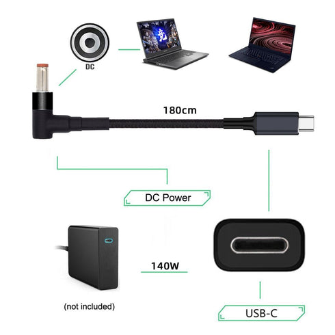 chenyang USB C to DC 5.5x2.5mm 20V Power 65W 100W 135W 140W PD Charge Cable for Laptop...