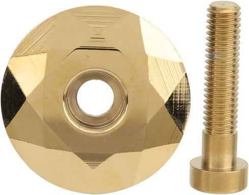 Bicycle Al Alloy Headset Topcover & Screw Mountain Bike Headset Stem Topcover Cover for Bicycle Modification Accessories(gold)...