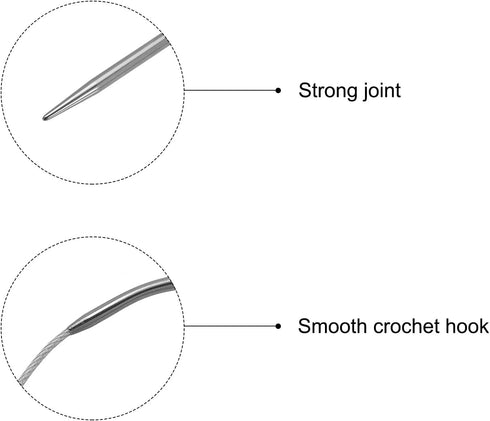 uxcell Circular Knitting Needles Kit, 16.54 Inches Length 4mm Dia Round Stainless Steel Sweater Needle for Handmade Projects DIY Knitting......