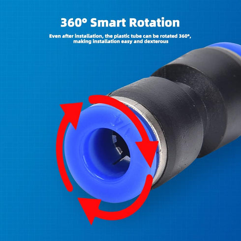40Pcs Quick Connect Air Hose Fittings 1/4 inch OD 10 Spliters+10 Elbows+10 tee+10 Straight Quick Release Pneumatic Push to Connect Fittings Kit Ai...
