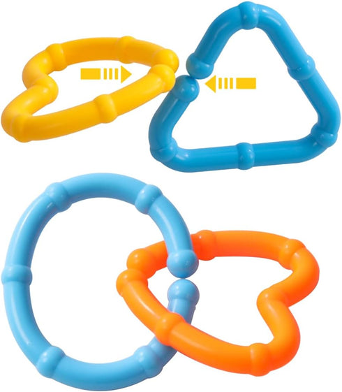 50PCS Baby Rings Toy Links Plastic Babies Teething Ring Attach Baby Toys to Strollers or Carrier Seat or Baby Bouncers for Infants...