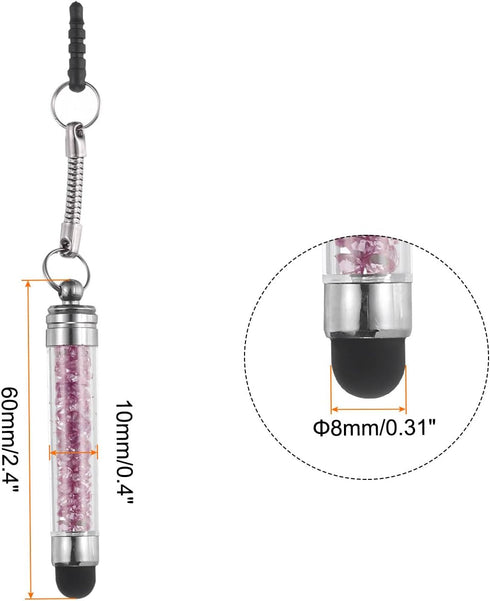 MECCANIXITY 5pcs Stylus Pen for Touch Screens Mini Crystal Diamond Capacitive Pens for Universal All Touchscreen Devices, Purple...