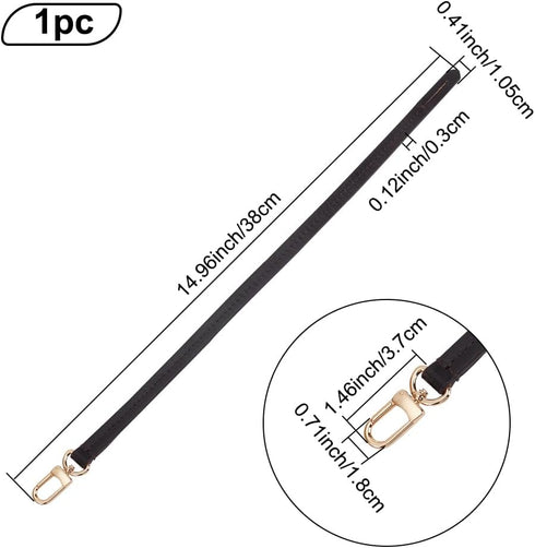 WADORN Genuine Leather Purse Handle Replacement, 14.96 Inch Short Top Handle Strap Thin Leather Handbag Handle DIY Bag Making Supplies for Women's...