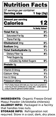 Terrasoul Superfoods Organic Maqui Berry Powder, 8 Oz (Pack of 2), Freeze-Dried, Antioxidant-Rich Superfood for Smoothies, Desserts, and Immune Su...