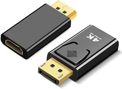 2Pcs DisplayPort to HDMI Adapter Converter Display Port Male DP to HDMI Female HD TV Cable Adapter Video Audio for PC TV Zuya-05 0...