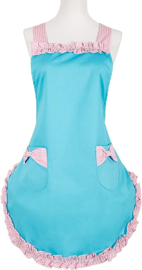 RosieLily Retro Aprons for Women with Pockets Vintage Apron Kitchen Apron for Cooking Baking Cute...