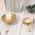 dedoot Candle Holder, Gold Candle Holders Set of 2 Decorative Handmade Iron Pillar Plate Candle Holder Centerpiece Fit LED & Wax Candles, Pedestal...