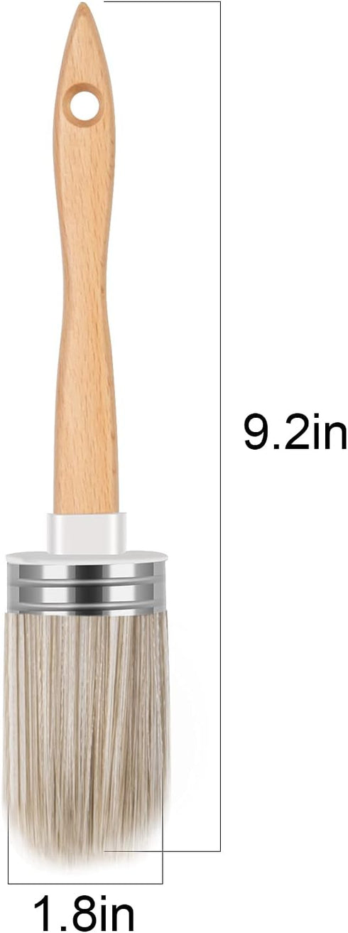 Professional Chalk and Milk Painting & Wax Brush for Furniture, DIY Painting Soft Round Brush, Stencils Brush, Large Oval Brush, Easy Cleaning1...