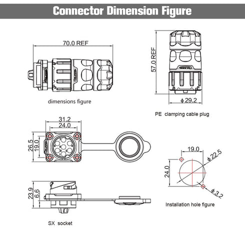 7 Pin Connector, Waterproof Solder Connector, Aviation Wire Connector for Automotive, Power, Marine, and Other Indoor/Outdoor Industrial Electrica...