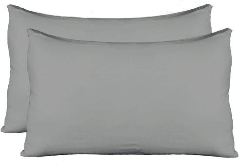 Extra Soft Jersey Knit Pillow Cases, Standard Size with Hidden Zipper, Soft Than Cotton, Pack of 2, Gray...