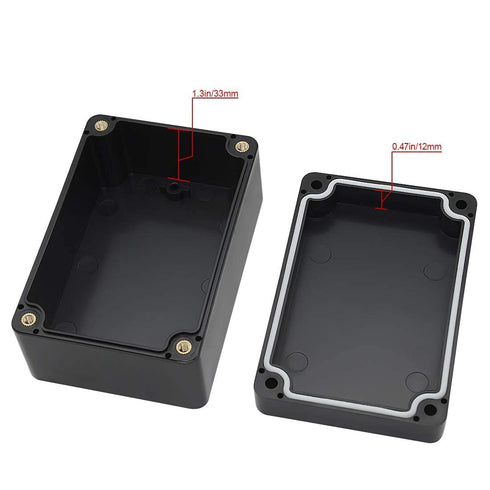 LeMotech Junction Box IP65 Waterproof Project Box Dustproof ABS Plastic Electrical Boxes Universal Enclosure for Electronic Black 3.93x 2.68x 1.97...