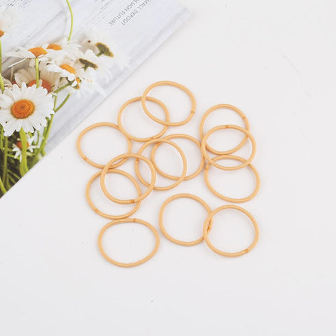 100 Pcs Baby Hair Ties - Gold Hair Bands for thin hair- No Metal Hair Elastics -Ponytail Holder for Kids(2 mm x 2.5 cm,Blonde)...