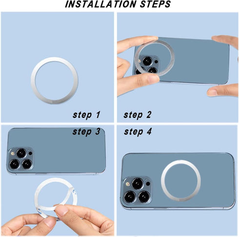 12 Pieces Magnetic Wireless Charger Universal Metal Rings with Sticker, 6 Colors, Ultra Thin Metal Rings Compatible with MagSafe Wireless Charger ...
