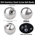 Beebeecraft 1 Box 60Pcs Silver Earring Backs 304 Stainless Steel 4mm Screw Ball Backs for Jewelry Earring Making Supplies...