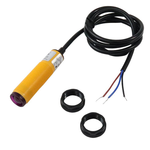 Photoelectric Switch Sensor,1 Pair M18 Through-Beam Reflection Optical Photoelectric Beam Sensor,NPN NO (Normally Open) 6-36VDC Photoelectric Swit...