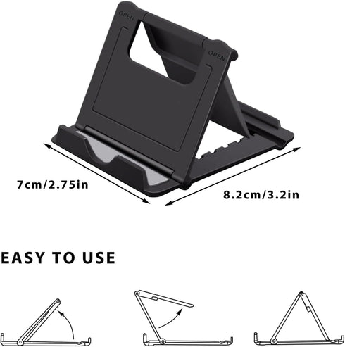 DRM 2 Pack Phone Stand Holder for Desk Portable Cell Phone Holder Multi-Angle Adjustable Compatible with iPhone, Huawei Galaxy Phones Tablet with ...