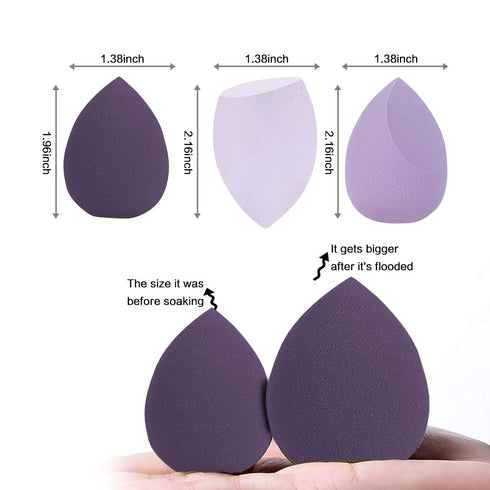 Makeup Sponges Set - Beauty sponges Blending Blenders with Holder and Egg Case, Beauty Blender,Flawless for Cream, Powder and Liquid (Purple)...