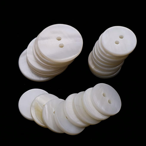 Leekayer 22 Pieces Genuine White Mother of Pearl Blazer Buttons Suit Buttons Set 20mm 15mm Natural White MOP Shell Buttons Bulk for Men (White MOP...