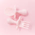 Grabease Baby & Toddler Utensils - Baby Forks for Self Feeding - BPA-Free & Phthalate-Free - 1 Set, Blush Toddler Fork & Self Feeding Spoon...