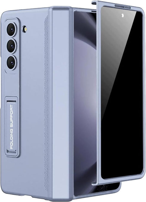 Miimall for Samsung Galaxy Z Fold 5 Case with Privacy Screen Protector, Built-in Adjustable Kickstand & Magnetic Hinge Protection All-Inclusive Pr...