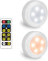 2 Pack Battery Operated Light Bulbs for Lamps with Remote,Replacement AA Bulbs,Battery Powered LED Puck Lights With E26 Screw in Non Electric Wall...