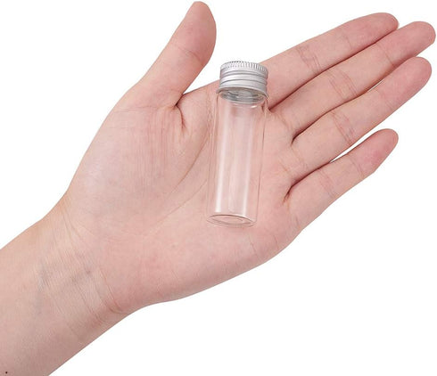 BENECREAT 20 Pack 15ml/0.5oz Glass Bottles Sample Vials with Screwed Aluminum Caps for Wishing Message Bottle, Sample Liquid, Arts & Crafts, Weddi...