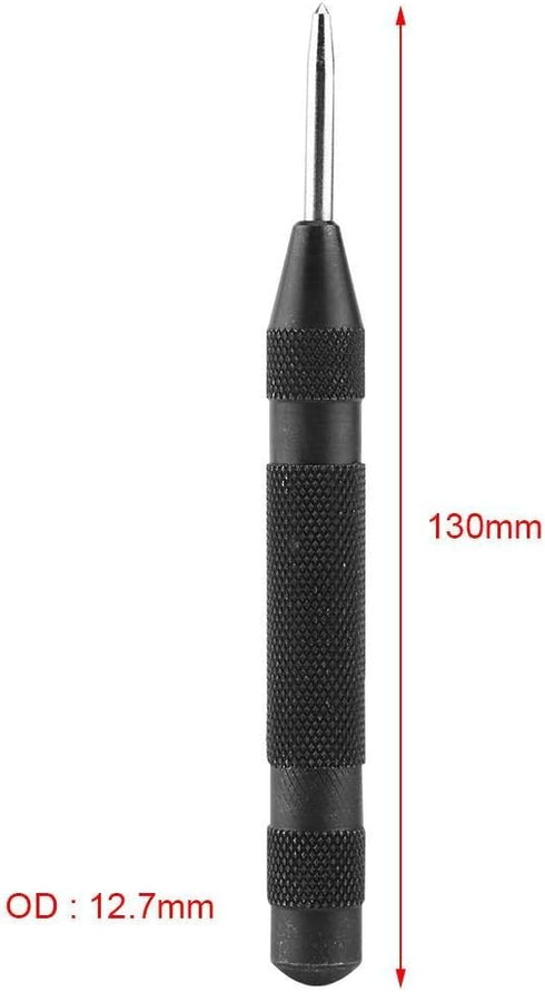 Automatic Center Punch 1pc Black Spring Loaded Punch Locator Metal Wood Press Dent Marking Tool...