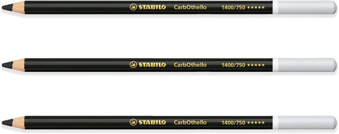 STABILO Chalk-Pastel Pencil CarbOthello - Pack of 3 - Neutral Black (750)...