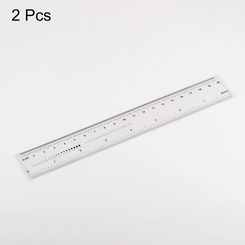 2pcs Film Flexible Ruler 8 Inch 0.1mm Scale PET Plastic Folding Straight Ruler Calibration Soft Ruler Measuring Tool for Factory, Transparent...