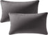 DEZENE Throw Pillow Covers 12x20 Dark-Grey: 2 Pack Cozy Soft Velvet Rectangular Decorative Pillow Cases for Farmhouse Home Decor...