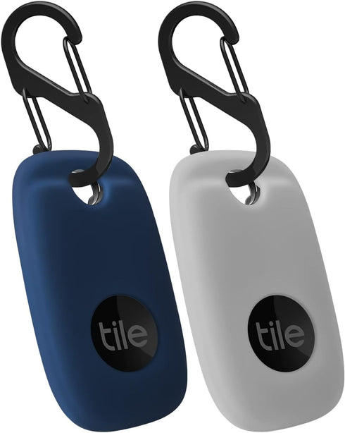 Geiomoo Silicone Case for Tile Pro 2022 Tracker, Soft Flexible Scratch Resistant Cover with Carabiner (2 Pack Navy Blue+Oatmeal)...