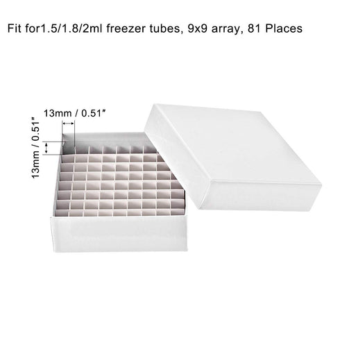 uxcell Centrifuge Tube Freezer Storage Box 81 Places Waterproof Cardboard Cryogenic Holder Rack for 1.5/1.8/2ml Microcentrifuge Tubes, Vials, Samp...