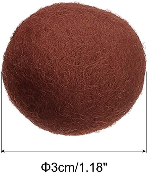 PATIKIL Wool Felt Balls Beads Wool Felting Pom 3cm 30mm Brown for Home Crafts Handcrafts Project DIY Pack of 5...