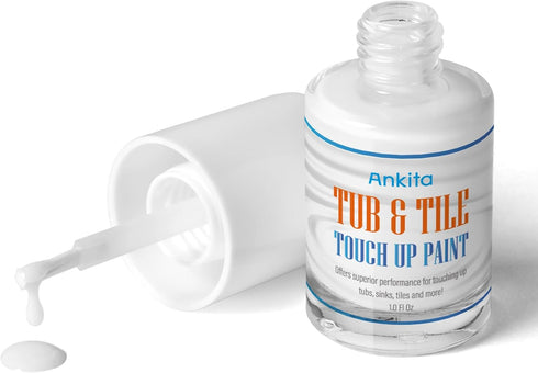 Specialty Tub and Tile Paint, High-Gloss White Tub Paint for Bathtub, Quick-Dry Porcelain Paint for Scratches & Chips on Porcelain, Acrylic, Ename...