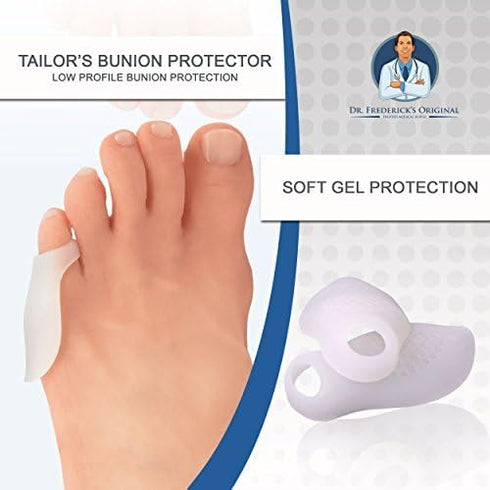 Dr. Frederick's Original Tailor's Bunion Pads - 6 Pads - Soft Gel Bunionette Pad - Protector - Tailors Bunion Pain Relief (Low Profile Spacers)...
