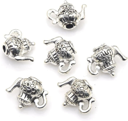 30 Pcs Metal Teapot Tea Cup Charms Pendants Mini Coffee Mug Pendants Vintage Tea Kettle Charms Bulk Pendant for DIY Crafts Bracelet Earrings Neckl...