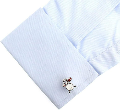 Drum Set Red Drummer Pair Cufflinks in a Presentation Gift Box & Polishing Cloth...