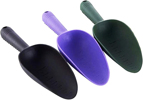 Plastic Garden Shovel Plant Hand Trowels 3 Pack Soil Planting Digging Transplanting Multi-Function Beach Sand Pet's Food Scoop Garden Tools...