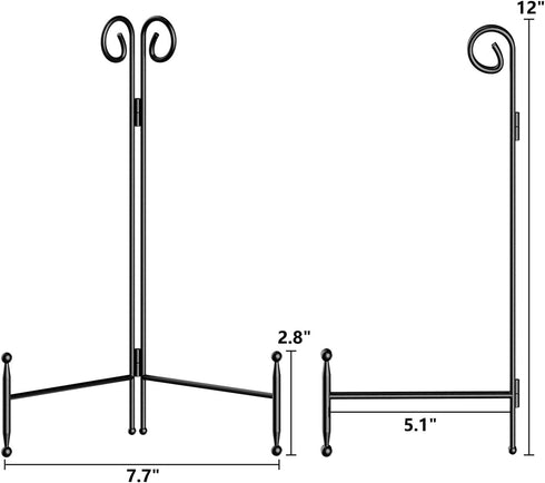 Plate Stand and Holder Display Stand 12 Inch, Black Iron Picture Frame Stand for Display, Collapsible and Portable Easel Stand for Table (1 Pack)...