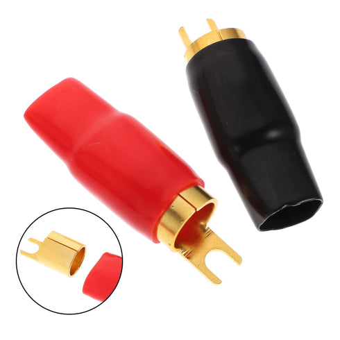 2 Pairs Speaker Wire Connector Spade Terminal Speaker Terminal Copper Spade Wire Connectors Automotive 0ga Terminal Electrical Wire Connectors Spe...