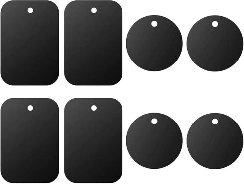 DSTELIN Universal Metal Plate 8 Pack for Magnetic Phone Car Mount Holder Cradle with Adhesive (Compatible with Magnetic Mounts) - 4 Rectangle and ...