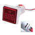 Power Tester, 22MM AC 220V/26KW 380V/45KW LED Digital Display Mini KW Meter Monitor, Square LED Signal Light Indicator Red Power Tester Detector...